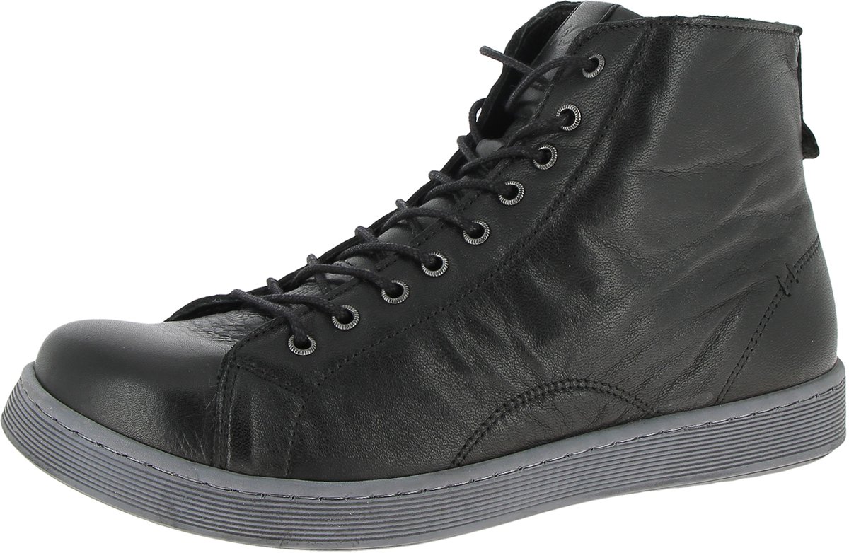 Andrea Conti Dames Leren High -Top Sneaker 03449000-038 Black/Grey