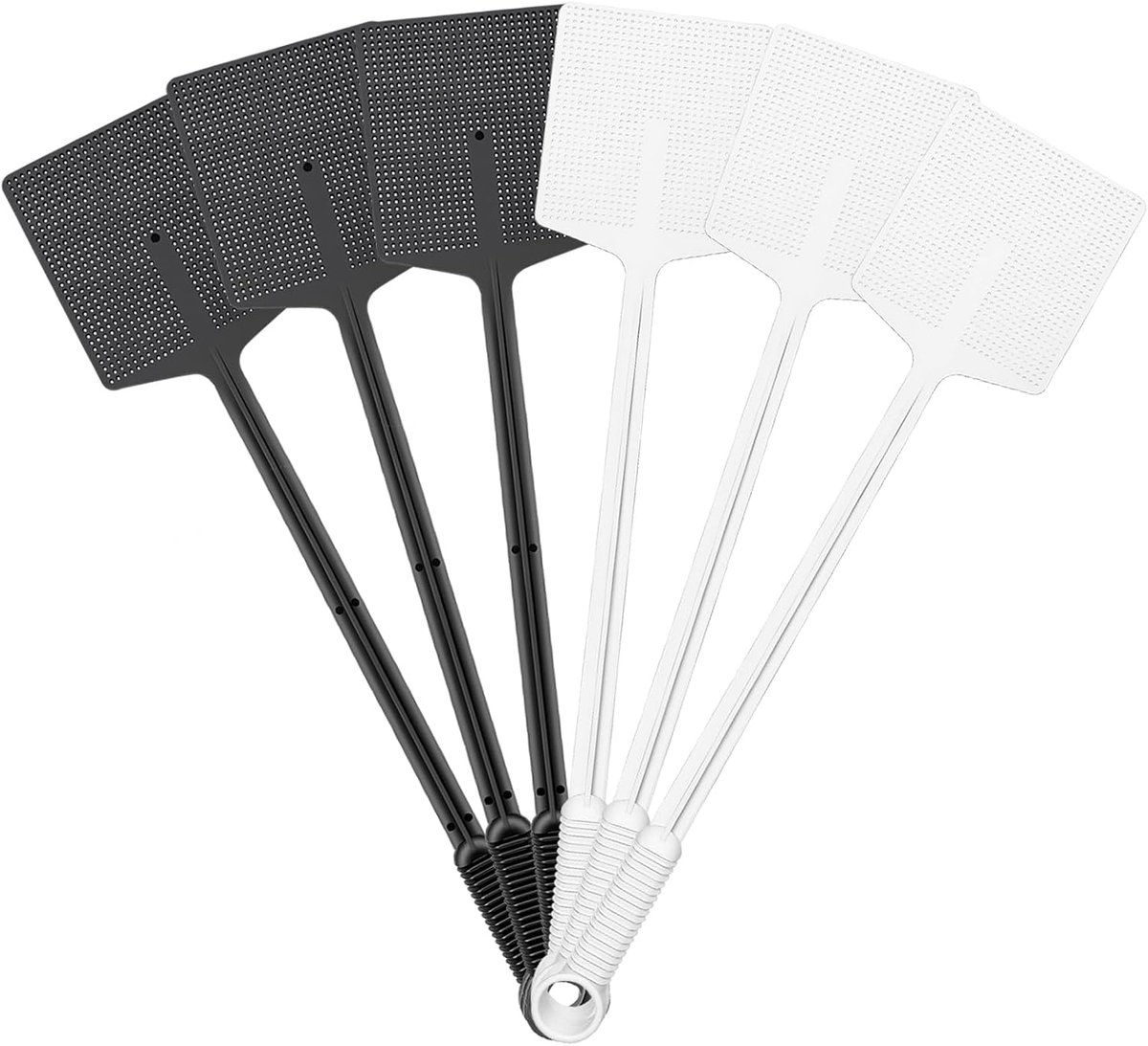 QTTVBTNA – 6 Stuks Vliegenmeppers – Kunststof Vliegenmepper met Lange Steel – Muggenmepper voor Vliegen, Muggen en Andere Insecten – Insectenbestrijding