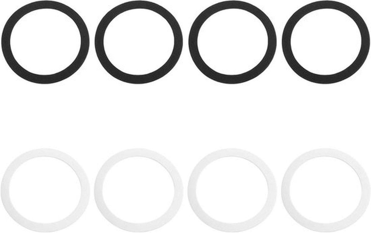 Afdichtingsring PVC O-ring - Zeefpakking - Compatibel - Zwart en wit - 110 mm gootsteen afvoerpijp - 8 stuks afdichtingsringen voor PVC afvoerpijp.