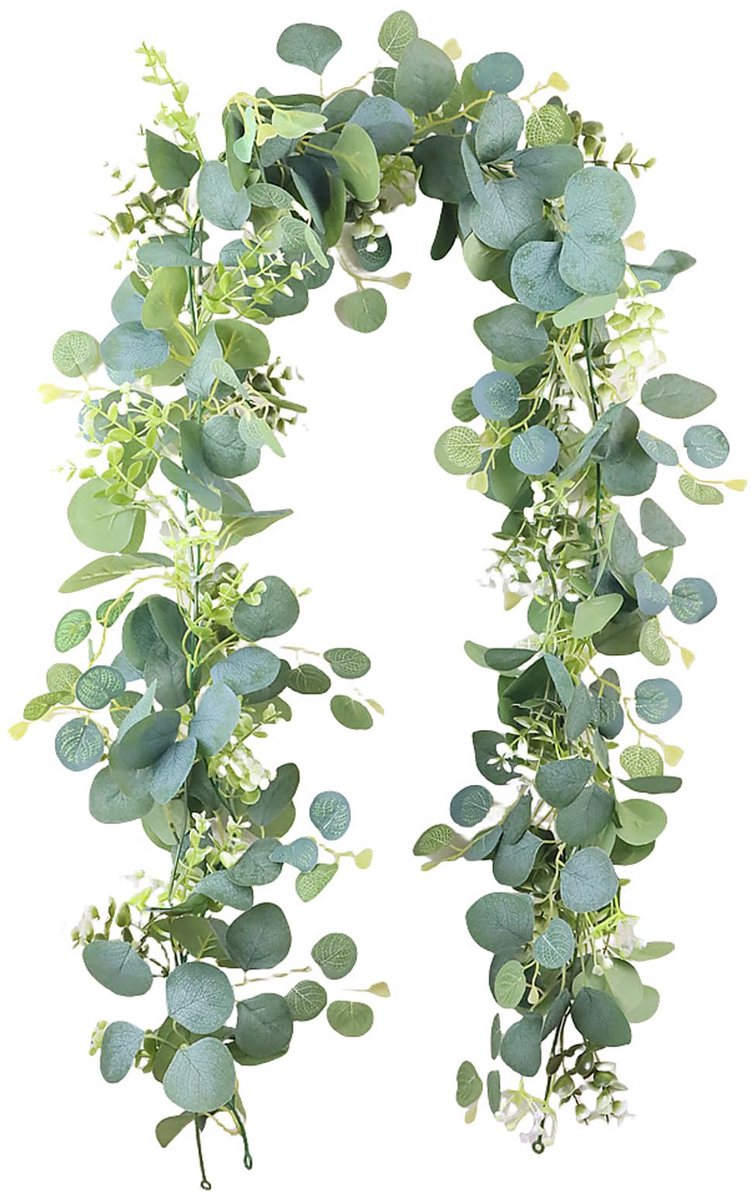 Kunstmatige Eucalyptustak voor Decoratie, 1,8m Lange Groene Girlande