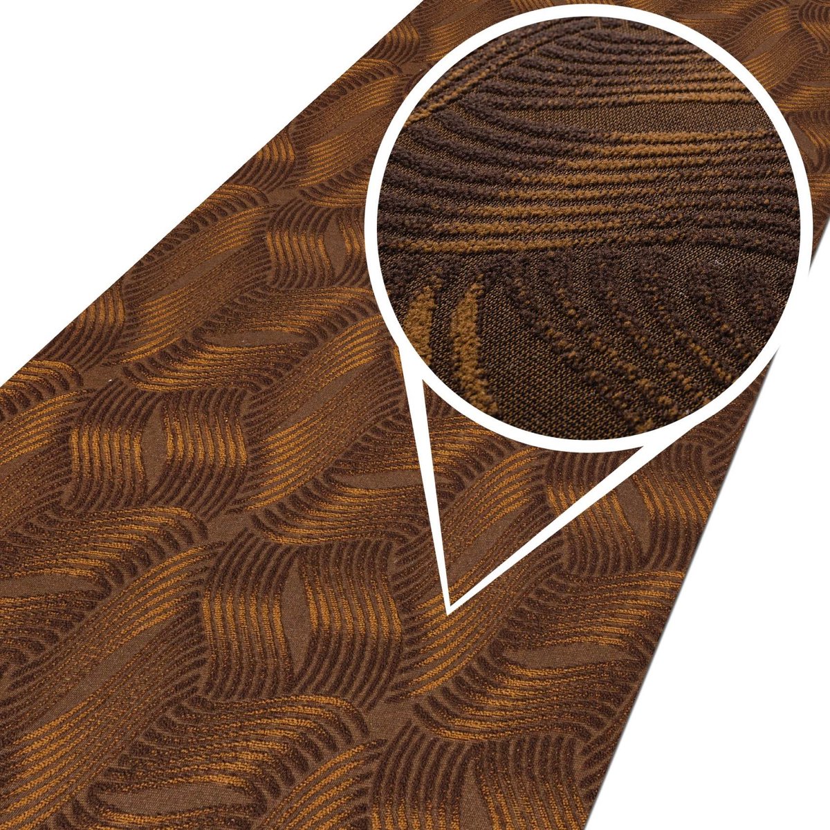 ANRO Tapijtloper Julianna Bruin 400x100cm – Velours Gangloper Antislip Keukenloper Hal Op Maat