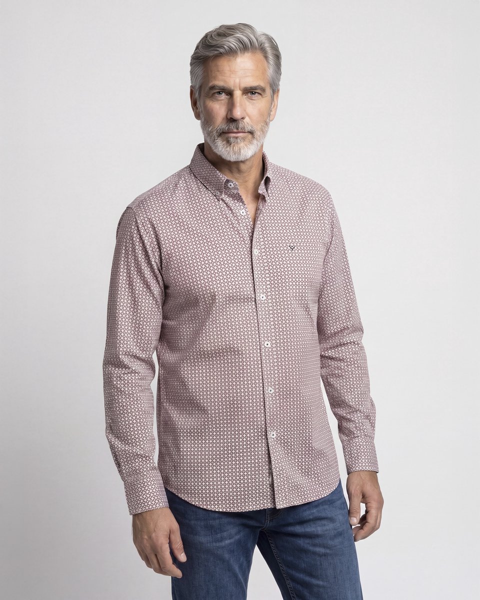 Campbell Casual Overhemd Sequoia Brown Heren