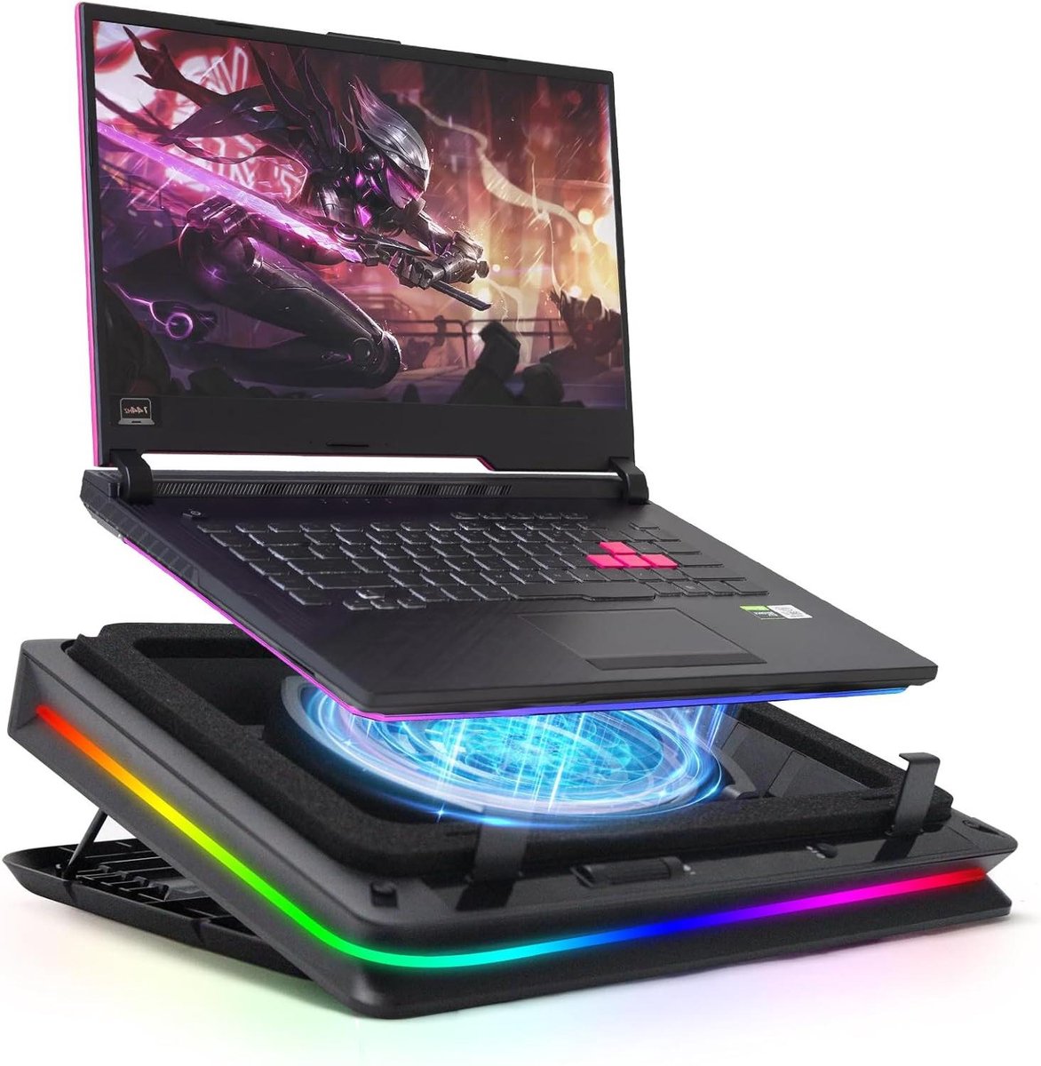 Laptop Koeler - Notebook Ventilator - Oververhitting Voorkomen - Traploze Snelheid - 13-19 inch - Zwart