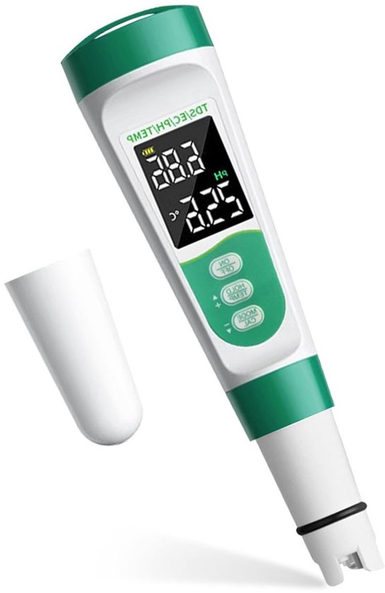 5-in-1 Meetinstrument voor Saliniteit en pH, Ideaal voor Zwembaden en Drinkwater, TDS en EC Tester