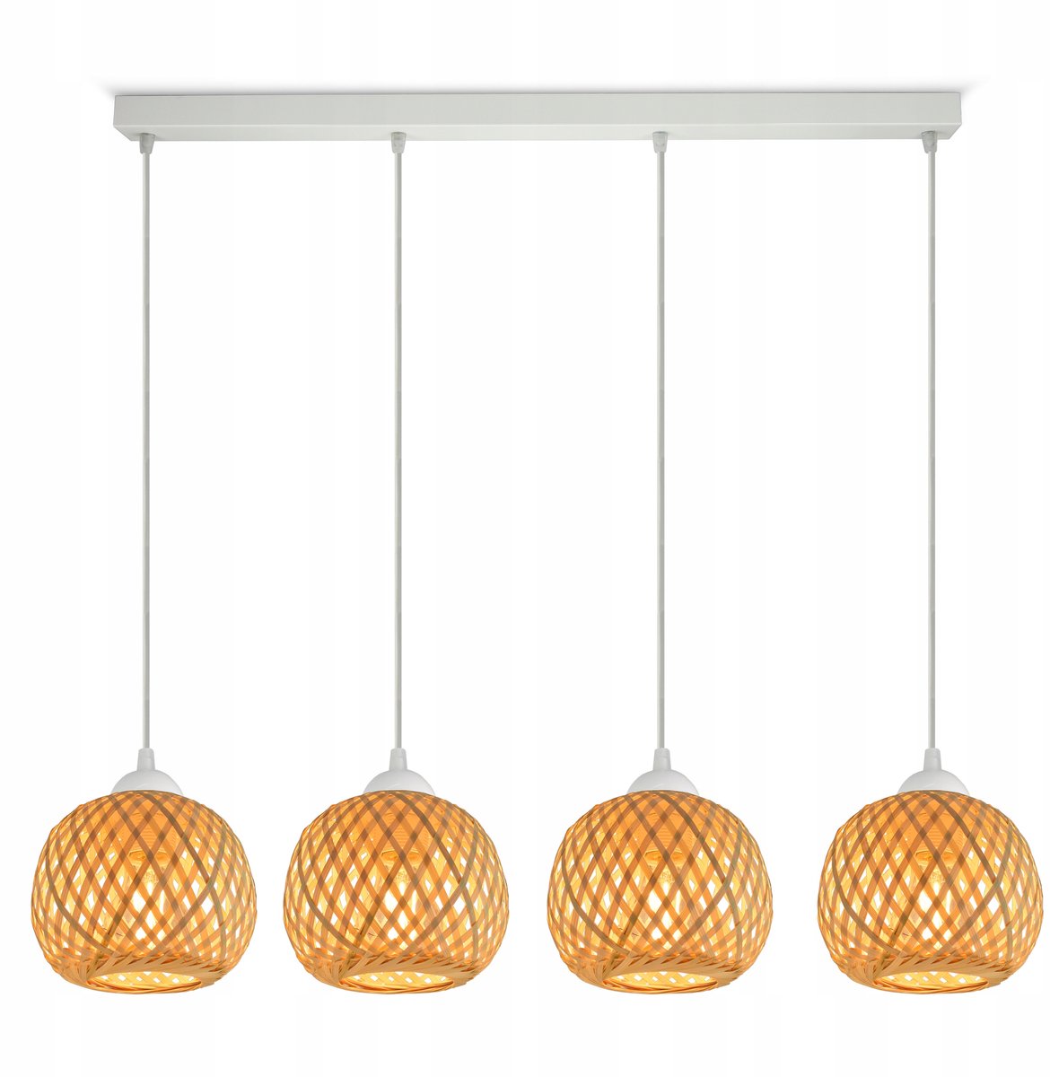 Merkloze Bamboe Hanglamp Boho Wit E27 Max 60W 100cm