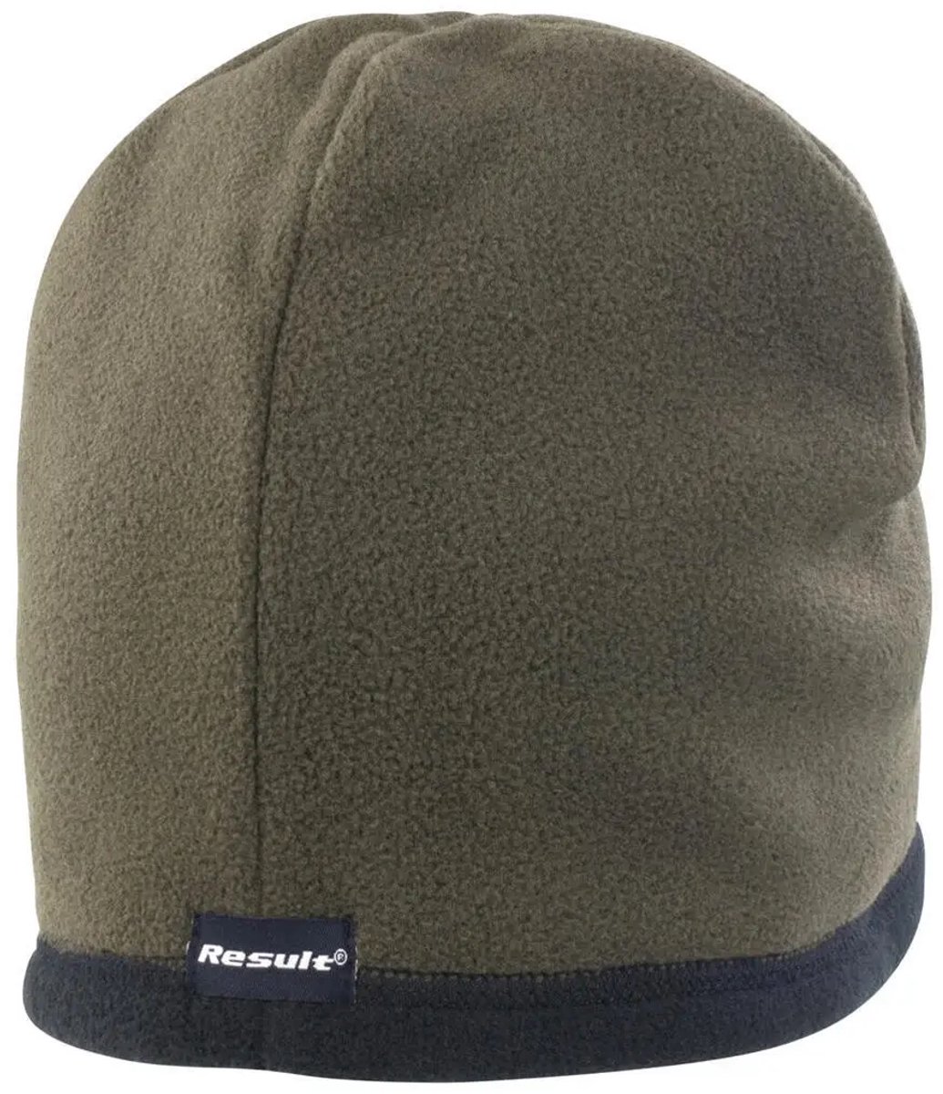 Result Reversible Microfleece Bob Hat RT142 - OLIVE GREEN/BLACK - L