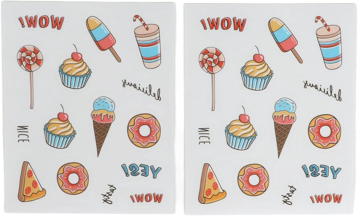 Camera Cartoon Stickers - Decoratieve Foto Stickers - Foto Album Decoratie - Herbruikbaar Zonder Residuen - 8x10cm - Dessert
