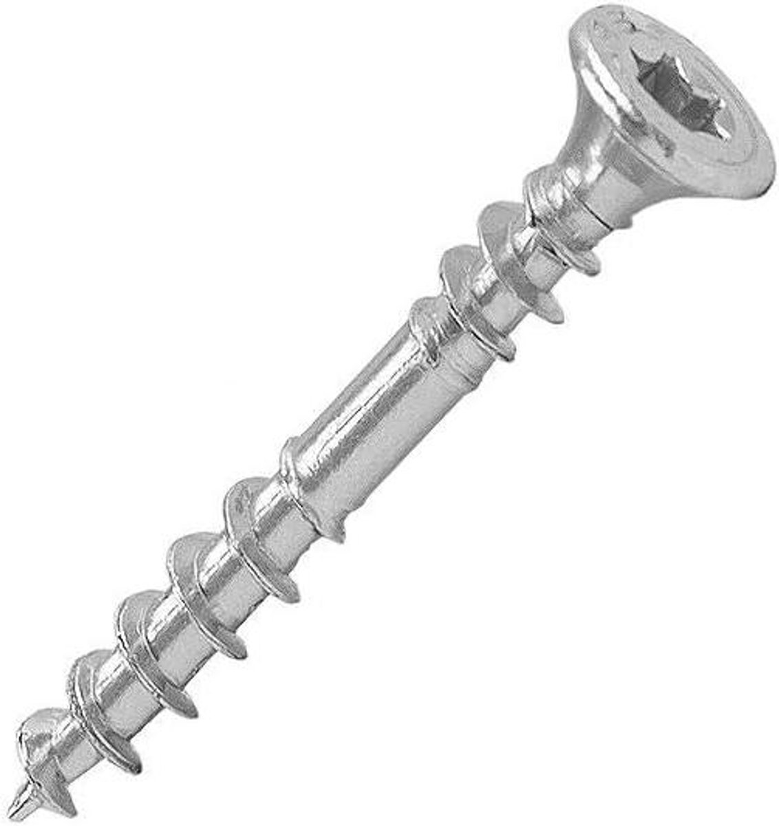 Verzonken Schroeven - Houtschroeven Platen - Platen Verbinden - Dubbele Schroefdraad - 4.0x33 mm - Zilver
