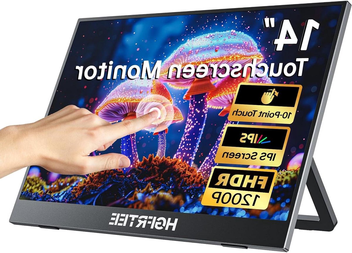Draagbare Monitor - Extern Scherm Touchscreen Display - Productief Werken - 100% sRGB Kleurengamma - 14.1 Inch - Zwart