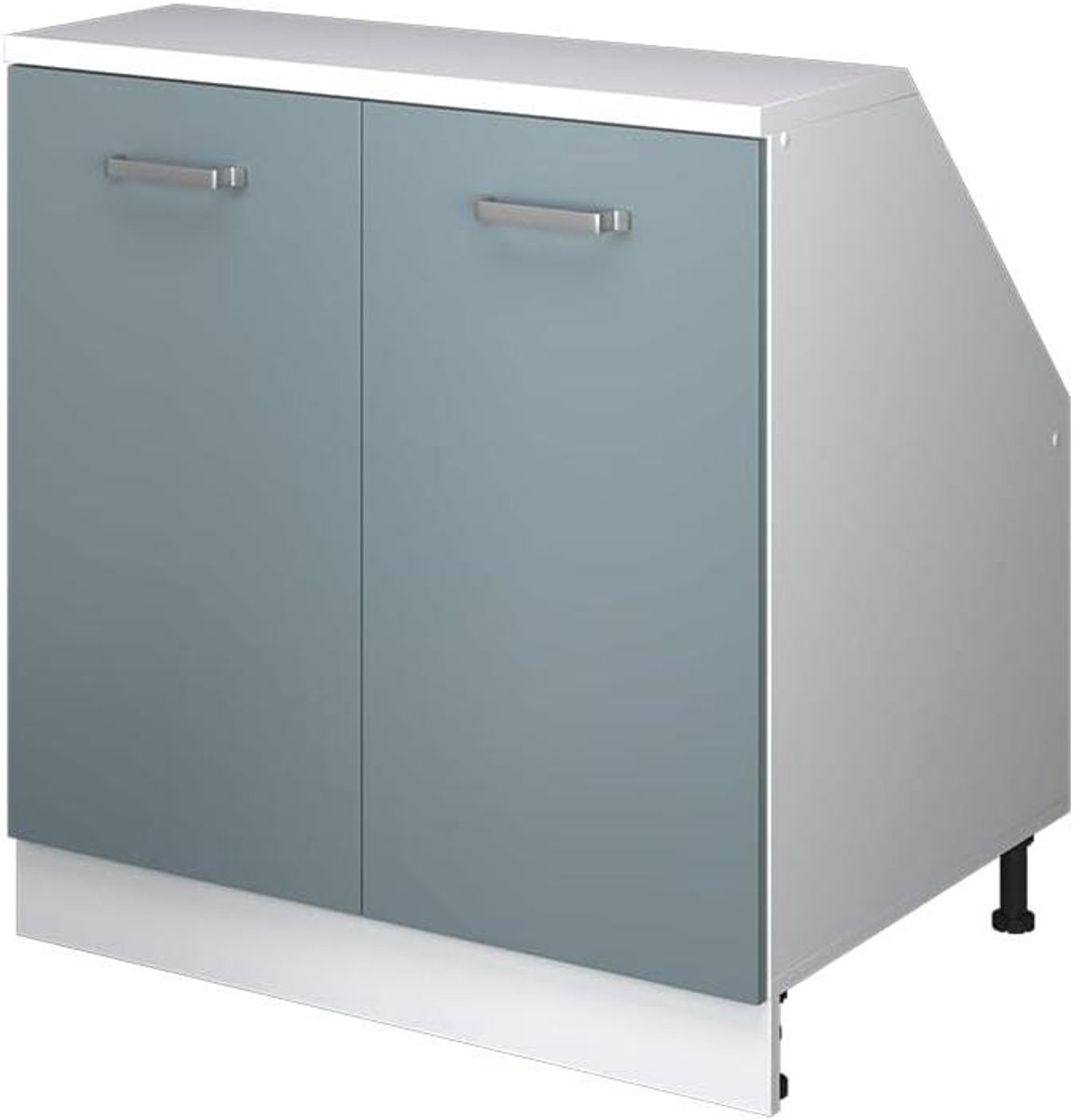 Kast voor schuine wand - Opbergkast schuin dak - Ruimtebesparend opbergen - Schuine bovenkant - 80 x 83.8 cm - Blauw-grijs