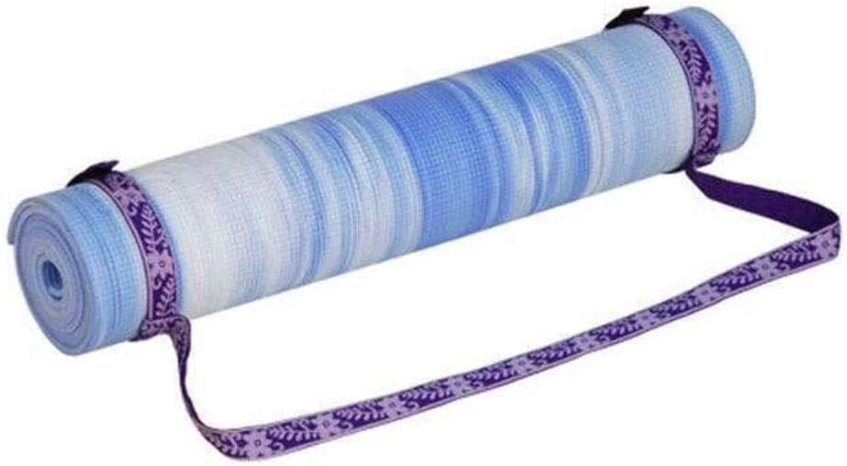 Bodhi Yoga draagriem - nylon draagriem voor yogamatten - licht & robuust - flexibel aanpasbaar - yogamat bevestigingsriem - yogaband - lila - W2 - 5 - L88 cm