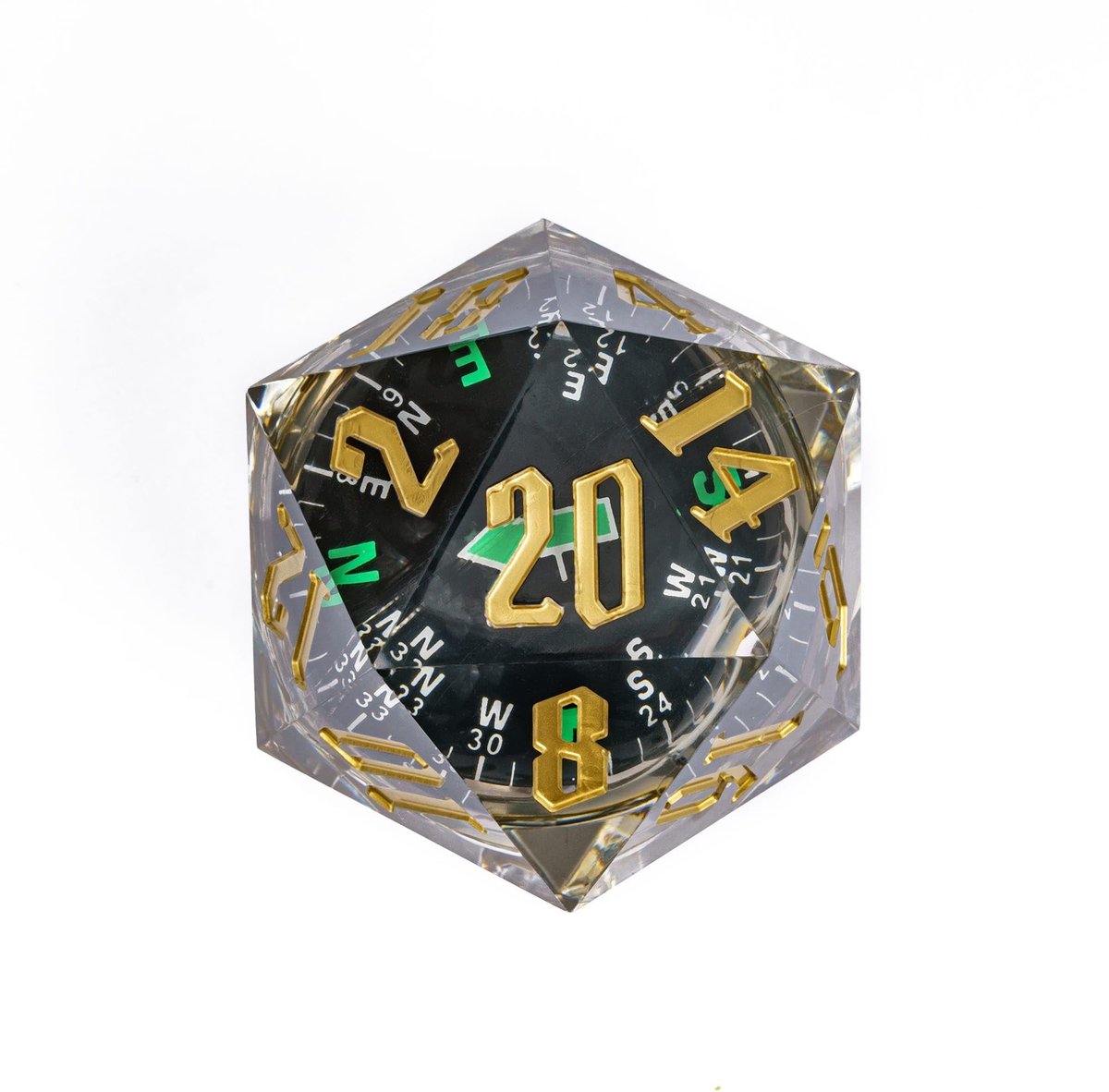 Omgoods - Handgemaakte Grote D20 Dobbelsteen voor D&D Spellen