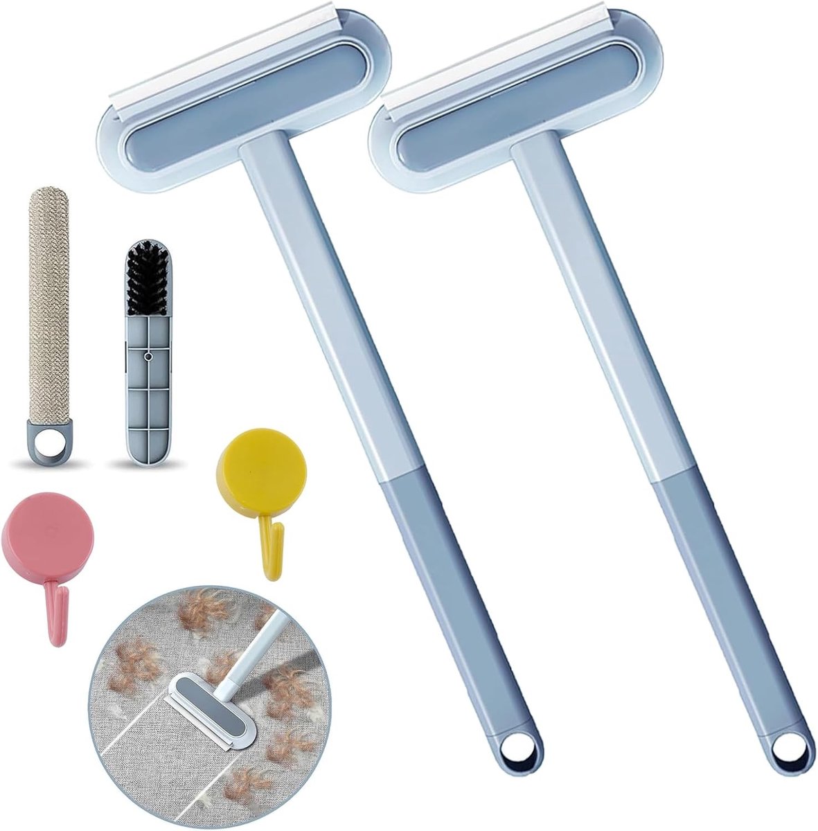 Multifunctionele 4-in-1 Haarverwijderaar voor Huisdieren - Verstelbare Borstel voor Katten en Honden, Perfect voor Tapijt en Meubels, Geschikt voor Nat en Droog Gebruik, 2 Stuks