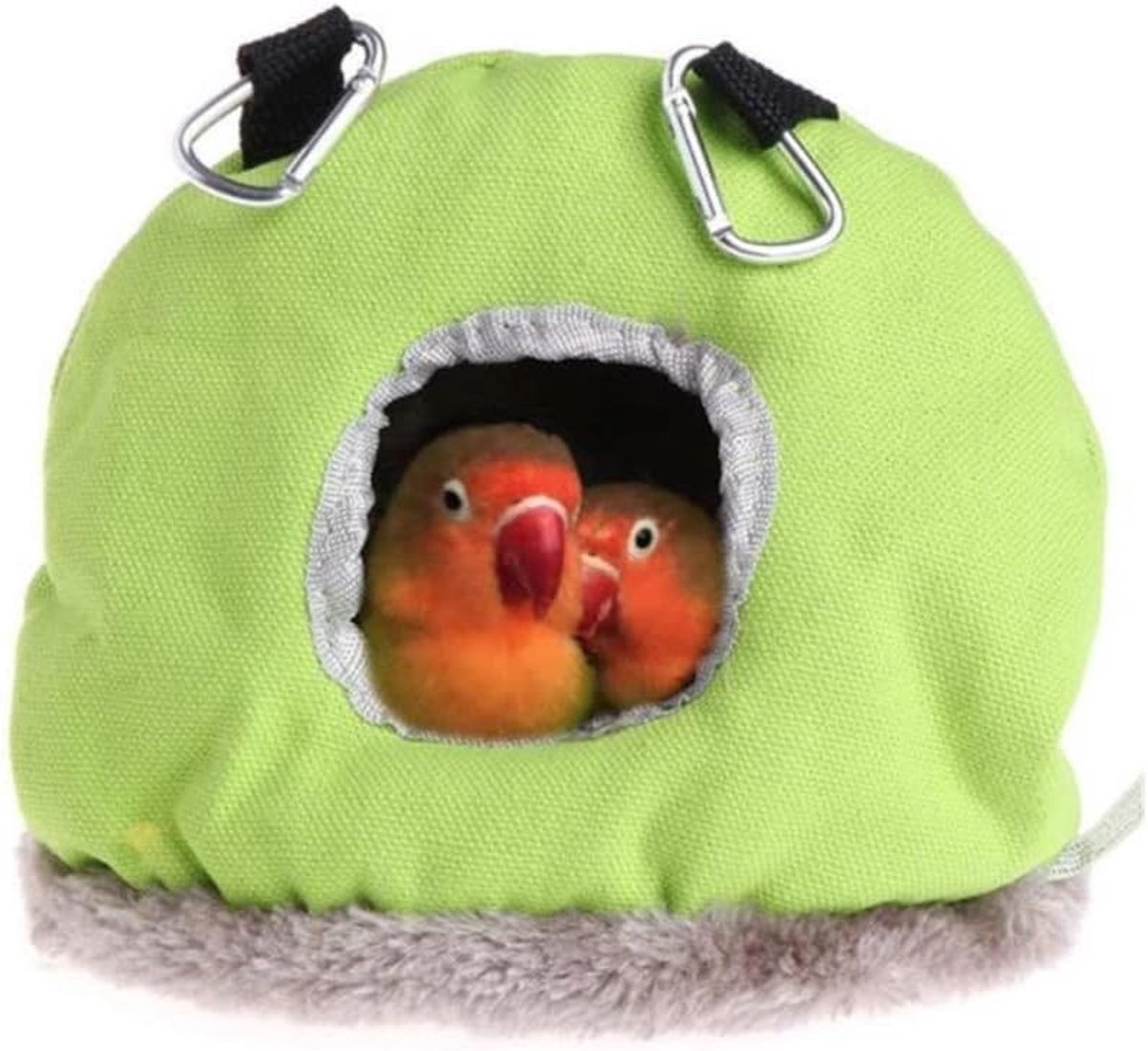 Hanging Bird Nest voor Vogels, Winter Warm Vogelhuisje van Pluche, Grijs-Groen, Ideaal voor Tuin en Balkon