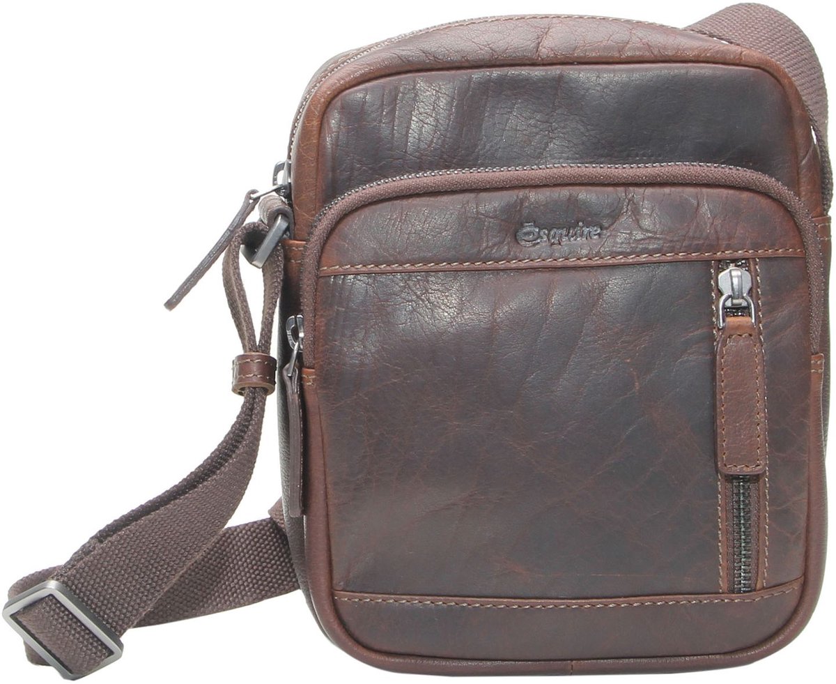 Esquire schoudertas Buffalo 85 Crossbody Bag Brown donkerbruin