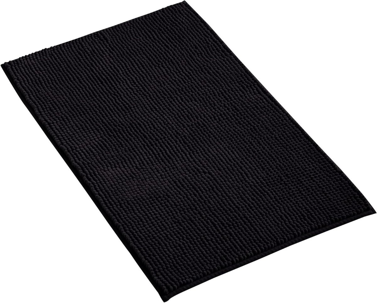Badmat Zacht - Douchemat Vloerkleed - Badkamer Comfort - Zeer Absorberend - 40x60 cm - Zwart