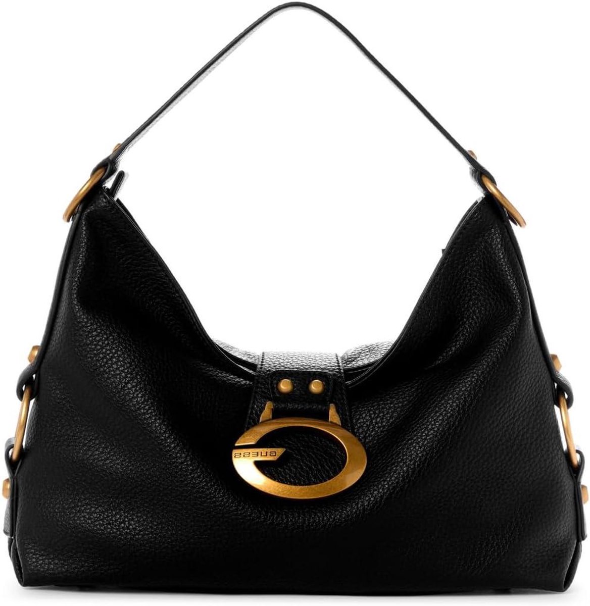 Dames Schoudertas - Hobotas - Dagelijks Gebruik - Eco pebble pu - 38 cm breed - Zwart