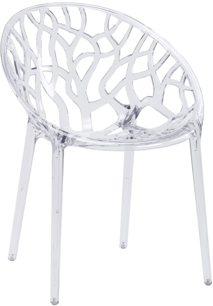 Eetkamerstoel / designstoel Artifo T, transparant polycarbonaat, set van 4, hjh LIVING