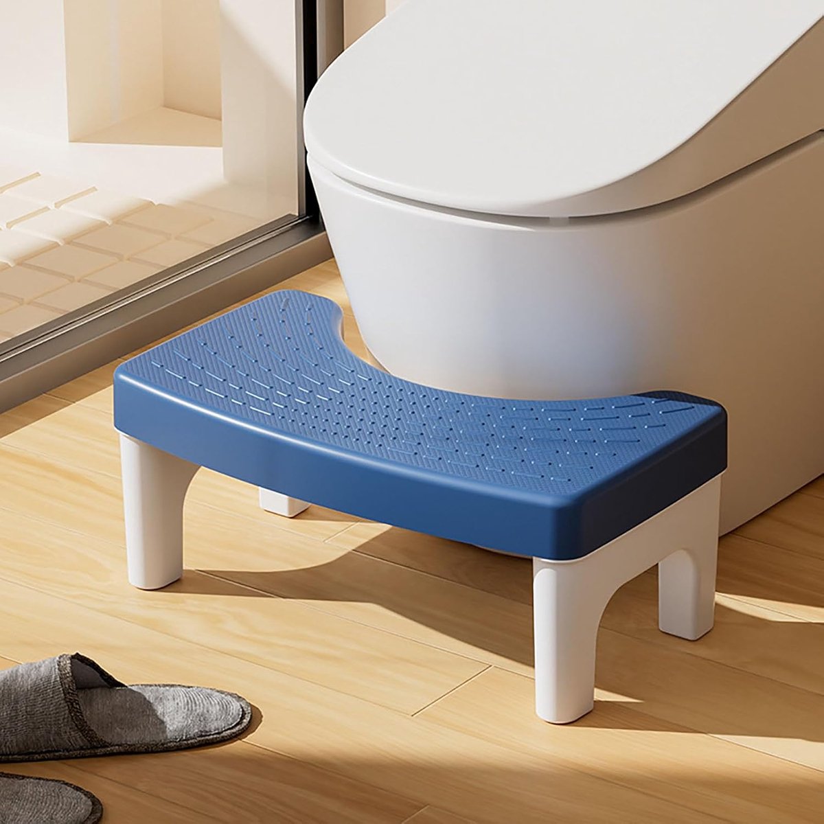 Toiletkruk - Kakhulp Krukje - Ontspannen Stoelgang - Antislip Ontwerp - 38x22x17 cm - Grijs
