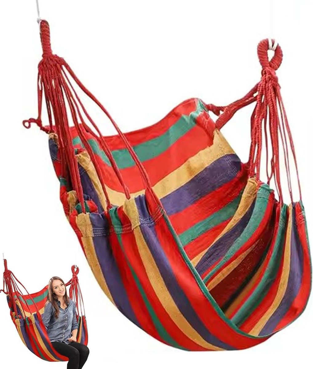 Hangmat Stoel - Comfortabele Schommel - Ontspannen Buiten - Versterkt Canvas - 130x100cm - Niet gespecificeerd