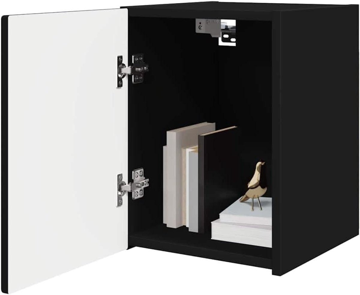 TV Wandkast - Mediabox Kast - Opbergen Media - Wandmontage Ontwerp - 30 x 31 x 40 cm - Zwart
