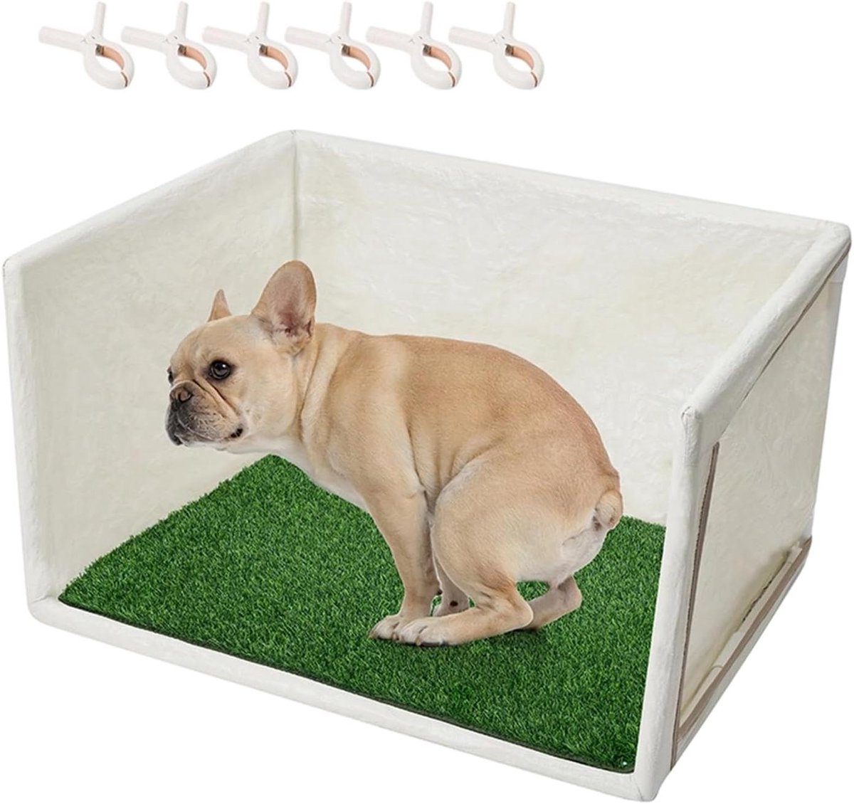 Puppy Pad Houder - Huisdier Potje Hond - Zindelijkheidstraining Puppy - Waterdicht met Hoge Muren - 76x60x44 cm - Beige