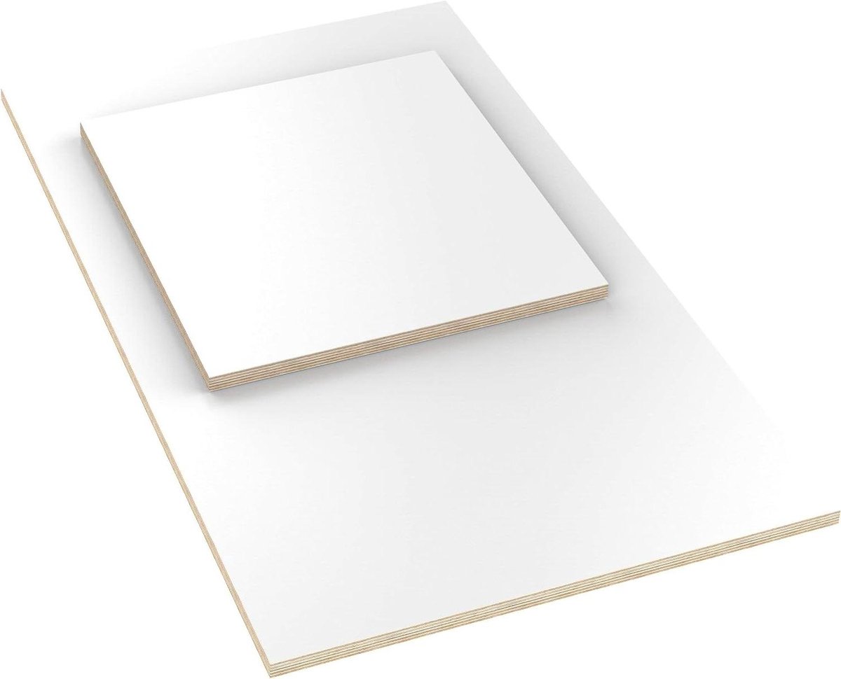 Tafelblad Multiplex - Werkblad Hout - Bureau Maken - Melamine Gecoat - 60x30 cm - Wit