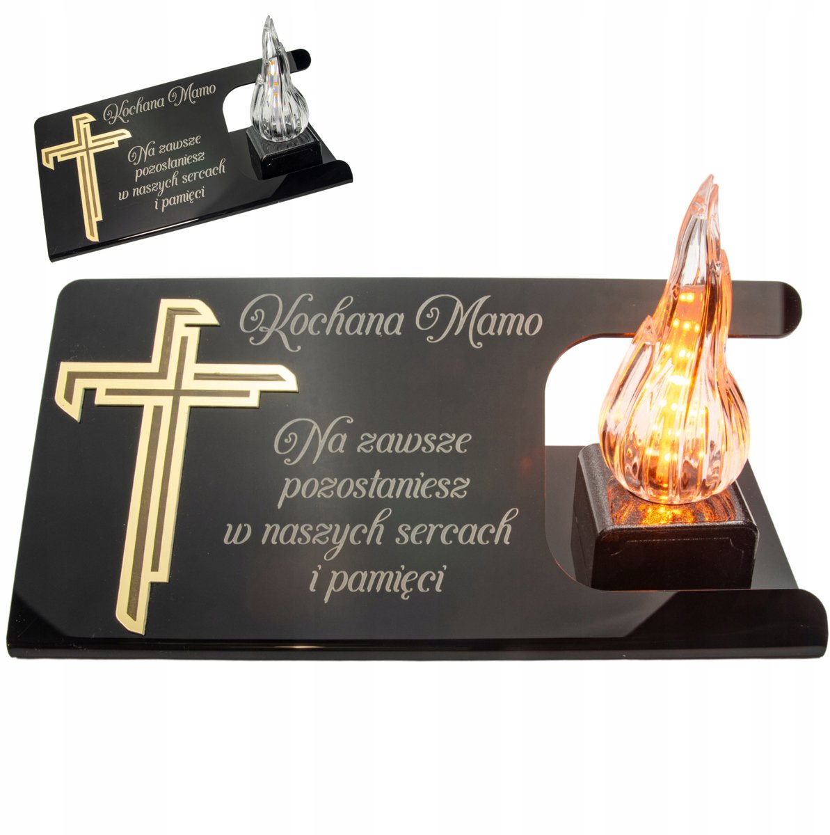 Eeuwige Grafdecoratie LED Lantaarn met Gepersonaliseerde Acryl Voet