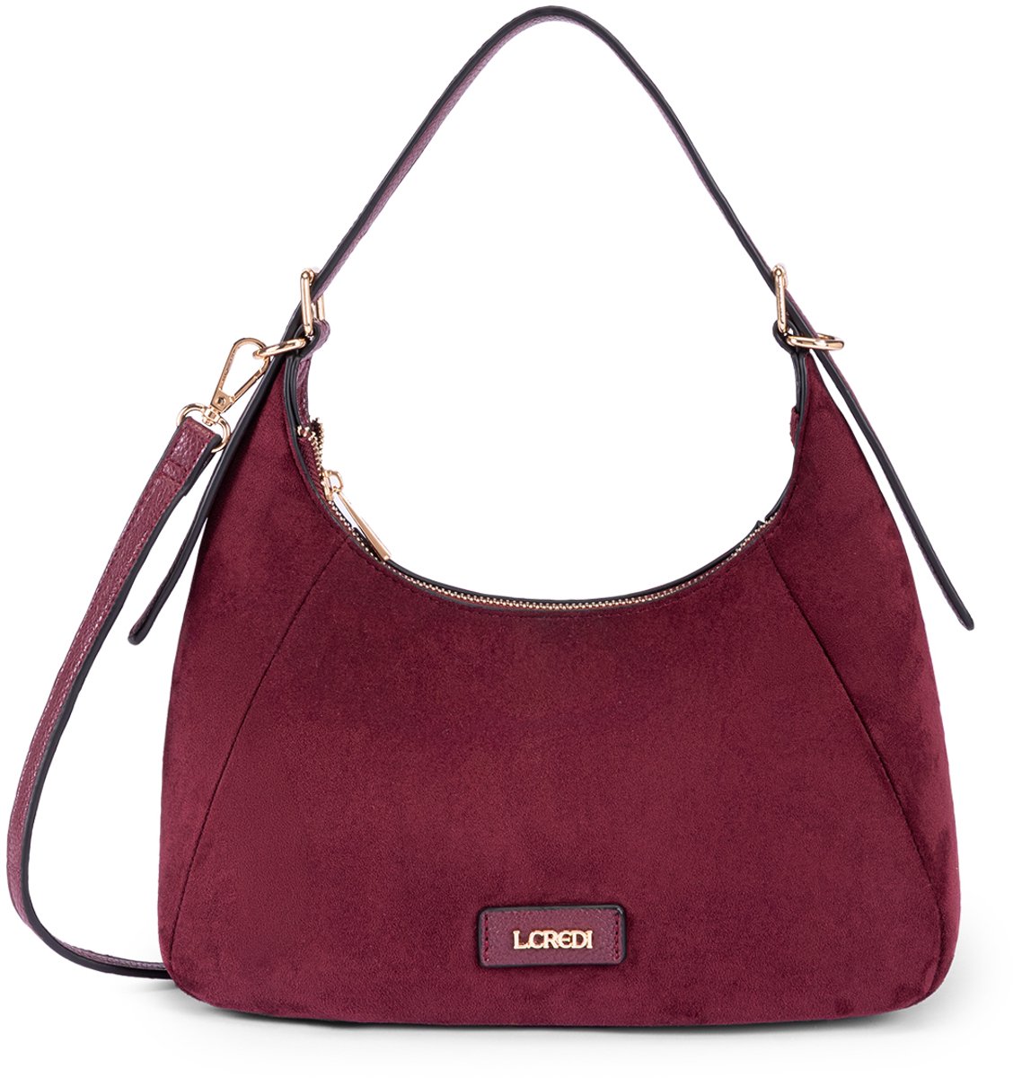 L.CREDI schoudertas Sophronia Hobo Bag Cherry Shade wijnrood