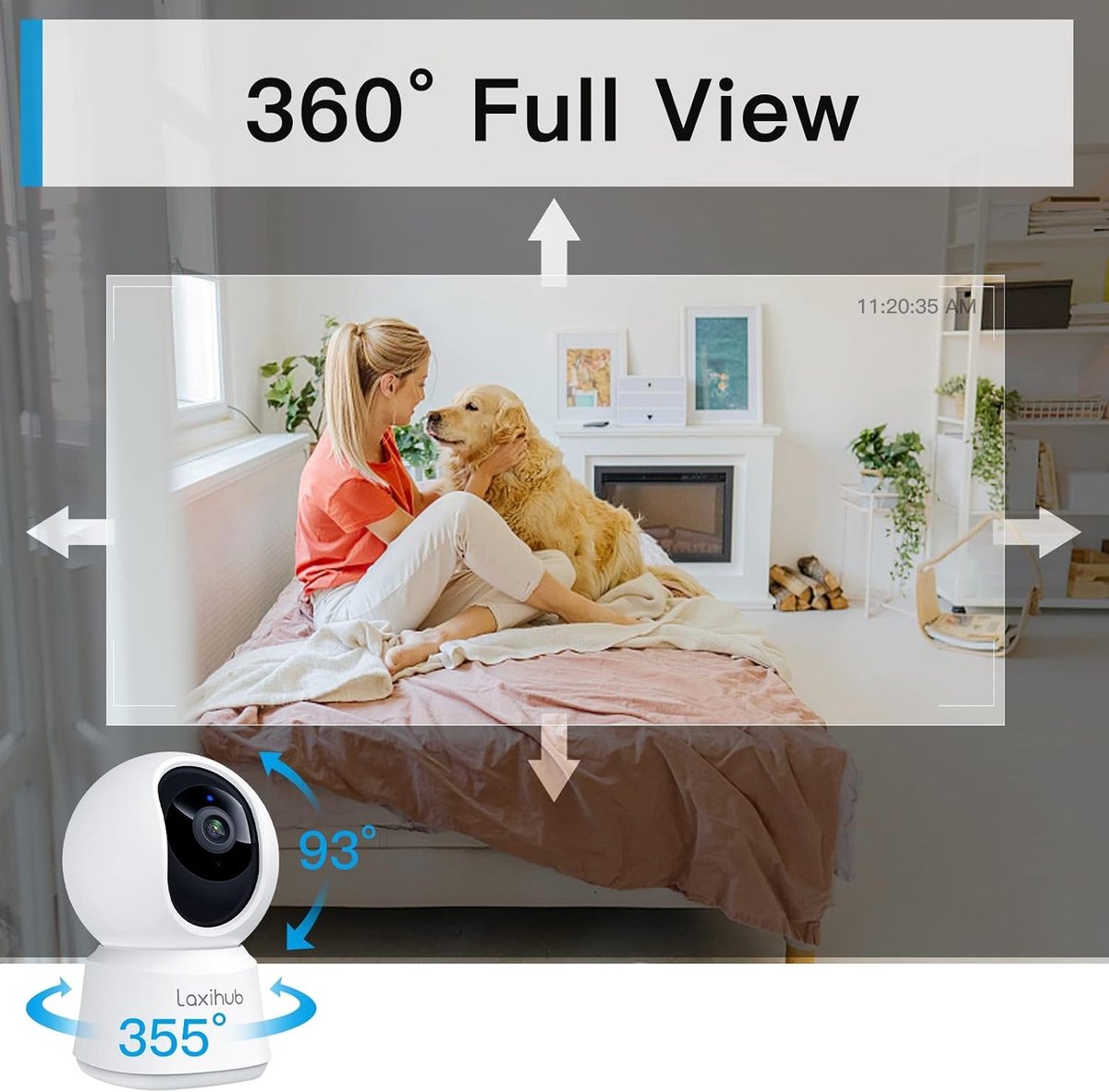 Petcam - Wit - 1 stuk - HD Huisdiercamera met Nachtzicht en 2-weg Audio - Voor Binnengebruik