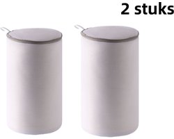 2-delige - Mesh schoenwaszak - Polyester - Alleen wasmachine - Ivoorwit, klein formaat 17*38cm