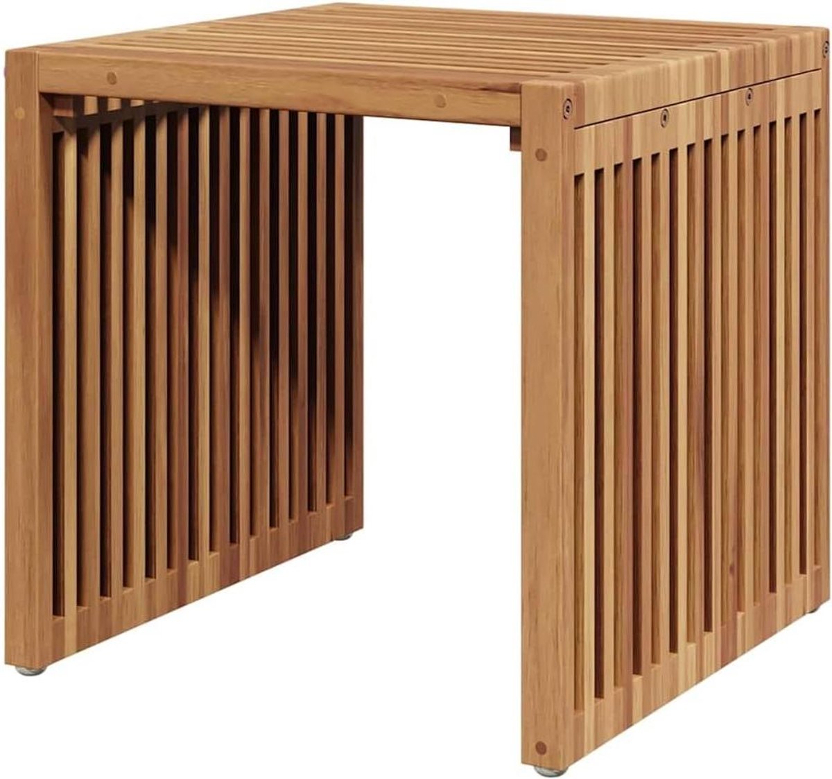 Teakhouten tuintafel - Bijzettafel terras - Buiten genieten - Massief teakhout - 45 x 42.5 x 45 cm - Bruin