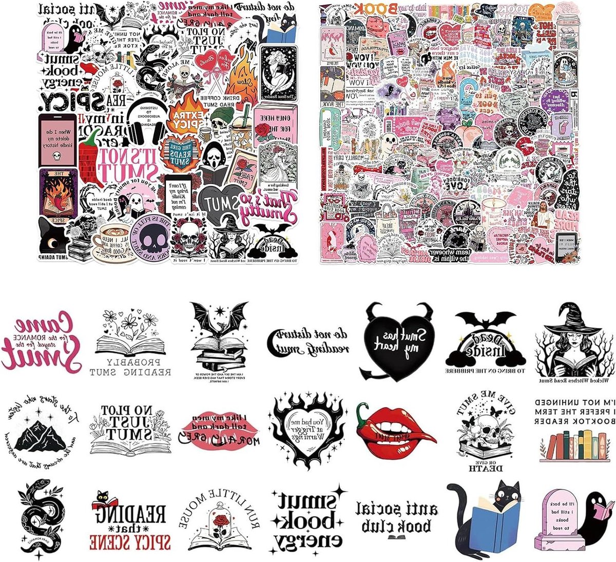 Boek Stickers - Leesstickers Bookish - Decoreren E-reader - 200 Unieke Stuks - 3-4 Inch - Veelkleurig