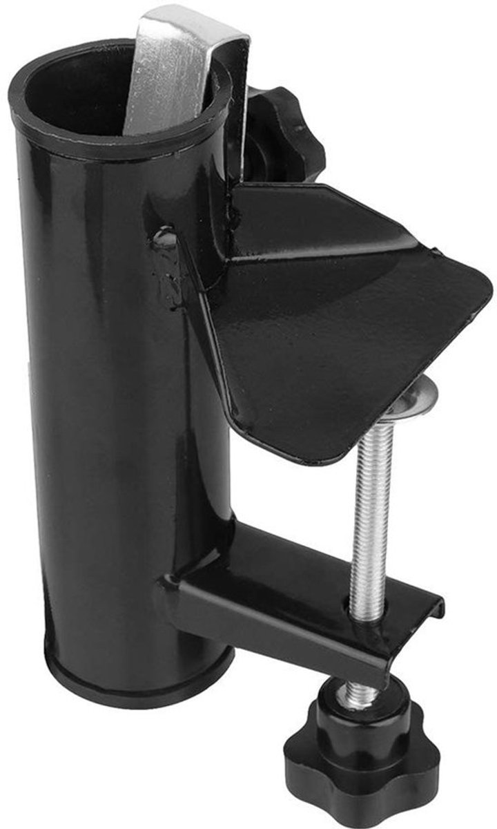 Parasolhouder compacte balkonparasolhouder - Stalen parasolhouder - Parapluhouder - Geschikt voor vierkante balkonleuningen - Afmetingen 15,5 x 10 x 10 cm - Gewicht 350 gram - Paraplustandaard