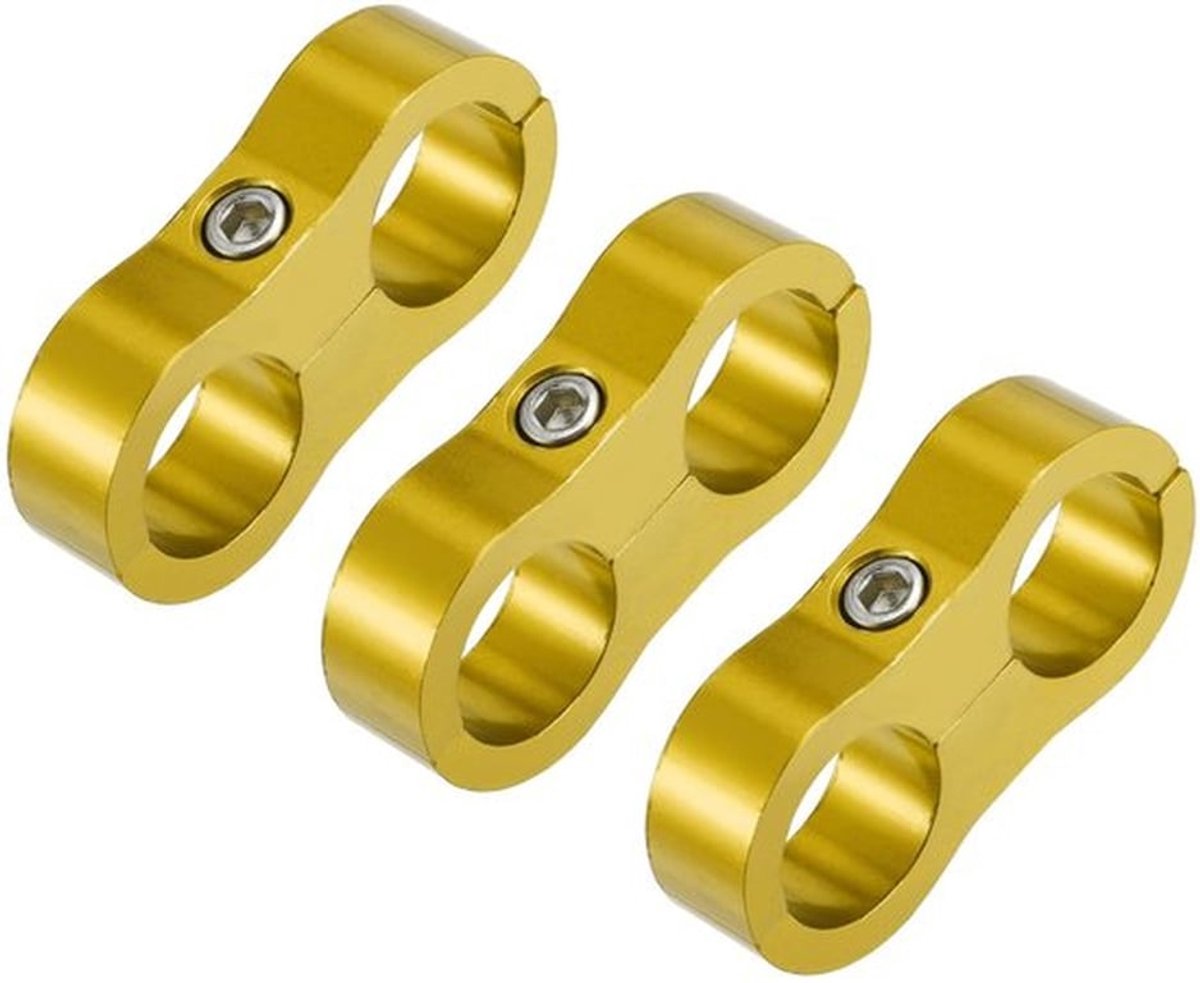 Slangklem 3 Stuks - AN10 19mm - Aluminiumlegering - Goudkleurig - Stevig - Eenvoudige installatie - Slangklemmen