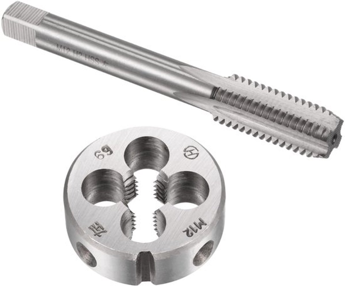 Tap en Matrijzenset - M12 x 1,75 Linkshandig - Zware Set - Voor Doe-Het-Zelf - Reparatie - Nauwkeurig Ontwerp - Schroefdraadset
