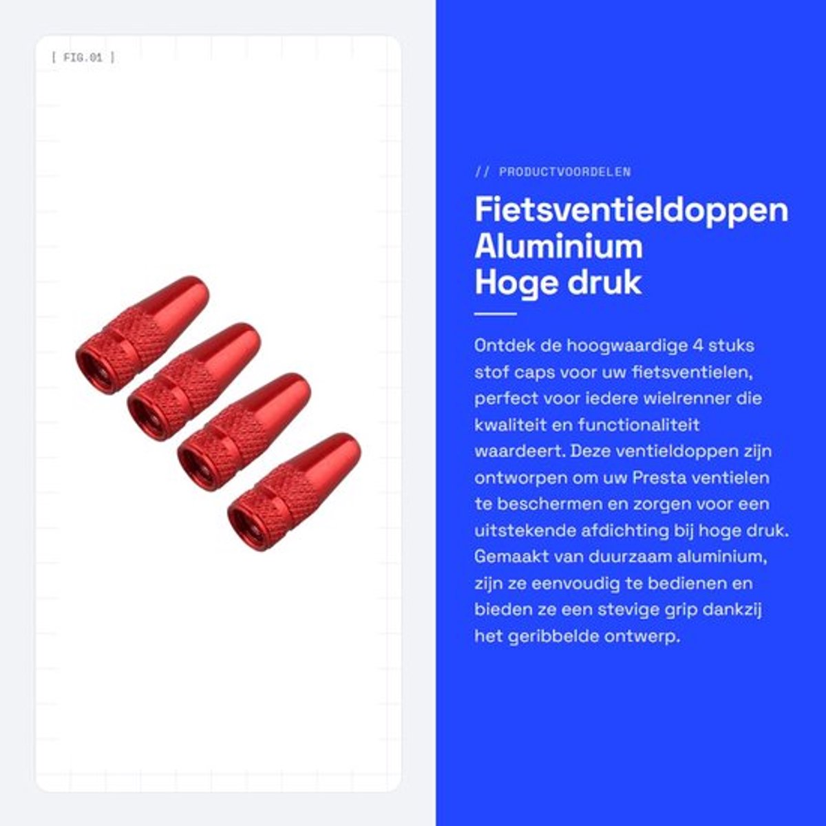 Ventieldoppen Hoogwaardige Kwaliteit - Aluminium - 4 Stuks - Presta - Lichtgewicht - Duurzaam - Hoge Druk Afdichting - Fietsventiel