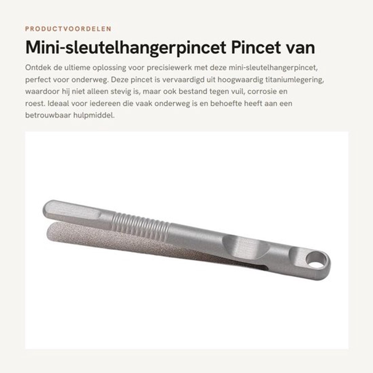 Sleutelhangerpincet van titaniumlegering - Antislip ontwerp - Draagbaar - Multi functie - Duurzaam - Ideaal voor reizen - Pincet