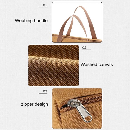 Kampeeruitrusting Tas - Hamer Tas Grondpennen - Outdoor Opslag - Waterafstotend Canvas - 23 x 18 x 8 cm - Bruin — afbeelding 4