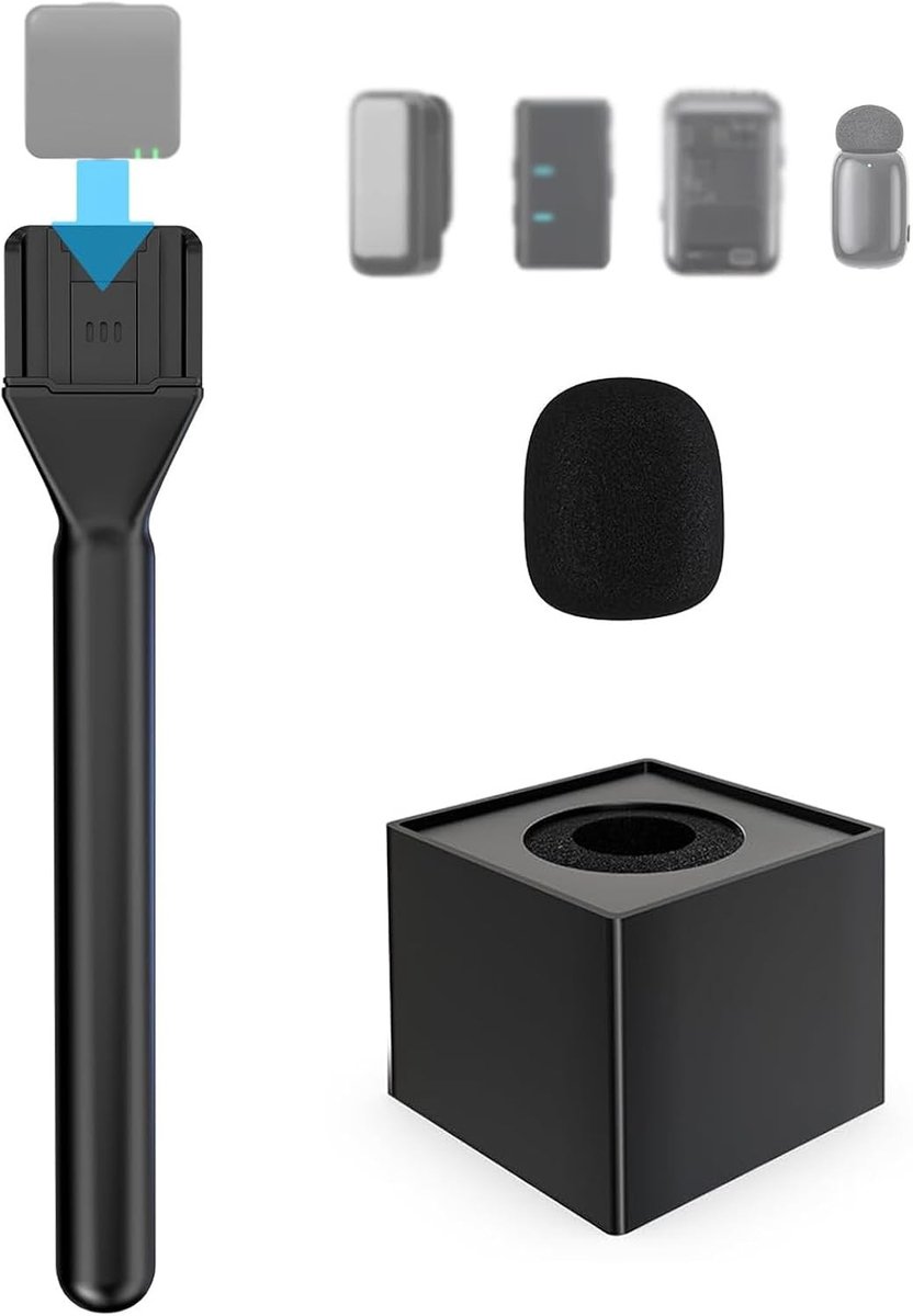 Professionele Handheld Microfoonstandaard met Windbescherming voor Interviews, Vloggen, Streaming en Podcasts - Geschikt voor Buitenopnames en Universele Radio Compatibiliteit
