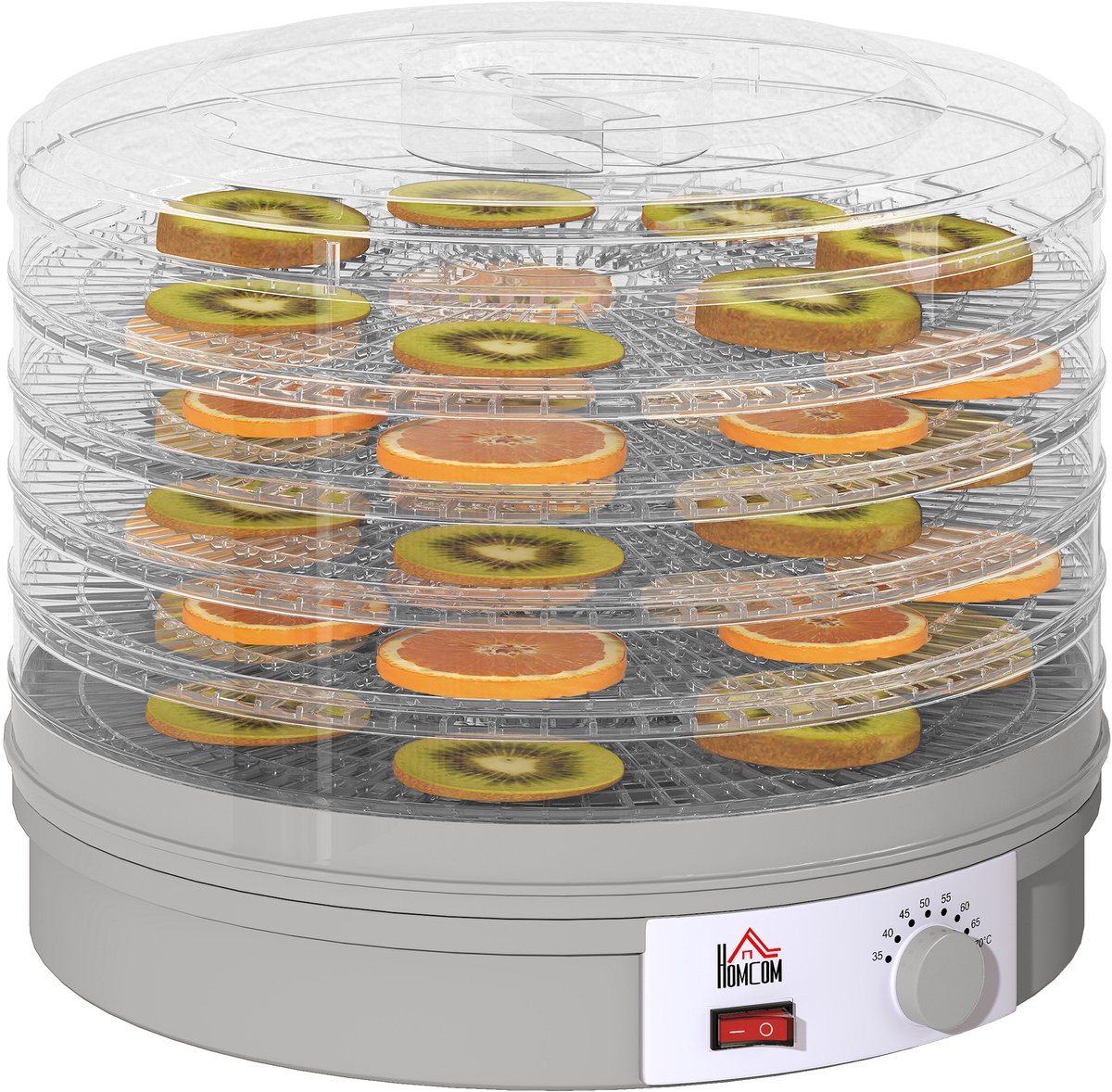 HOMCOM Voedseldehydrator-ABS-32L x 32B x 27H cm-Grijs