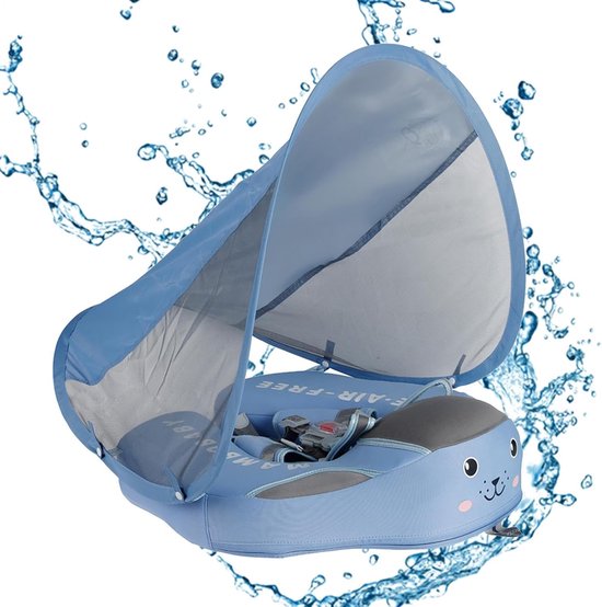 Baby Zwemring - Baby Float - Veilig Zwemmen - Met Zonnedak - 3-24 Maanden - Blauw — afbeelding 4
