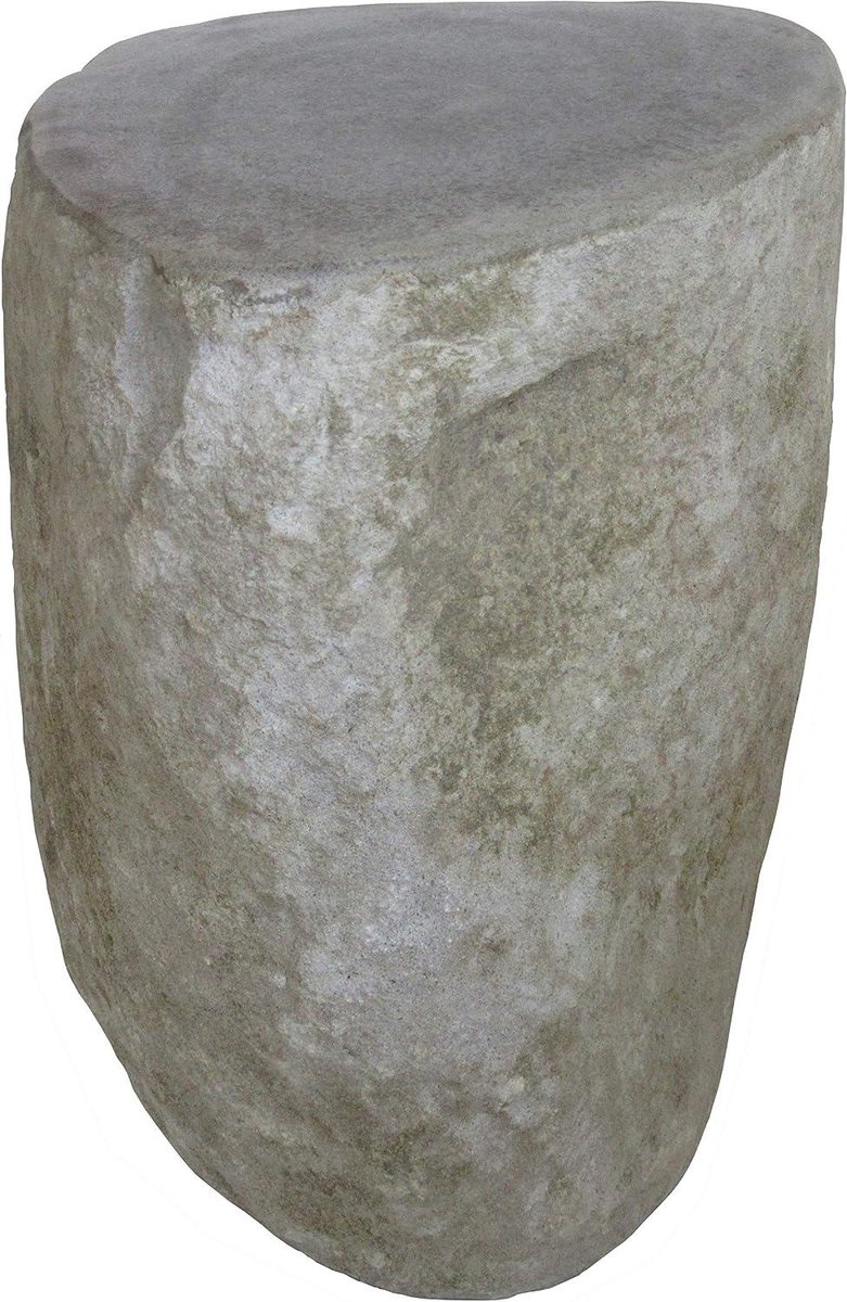 Stenen Kruk - Zitelement Podium - Tuindecoratie - Vorstbestendig Materiaal - 40 cm Hoog - Grijs Bruin