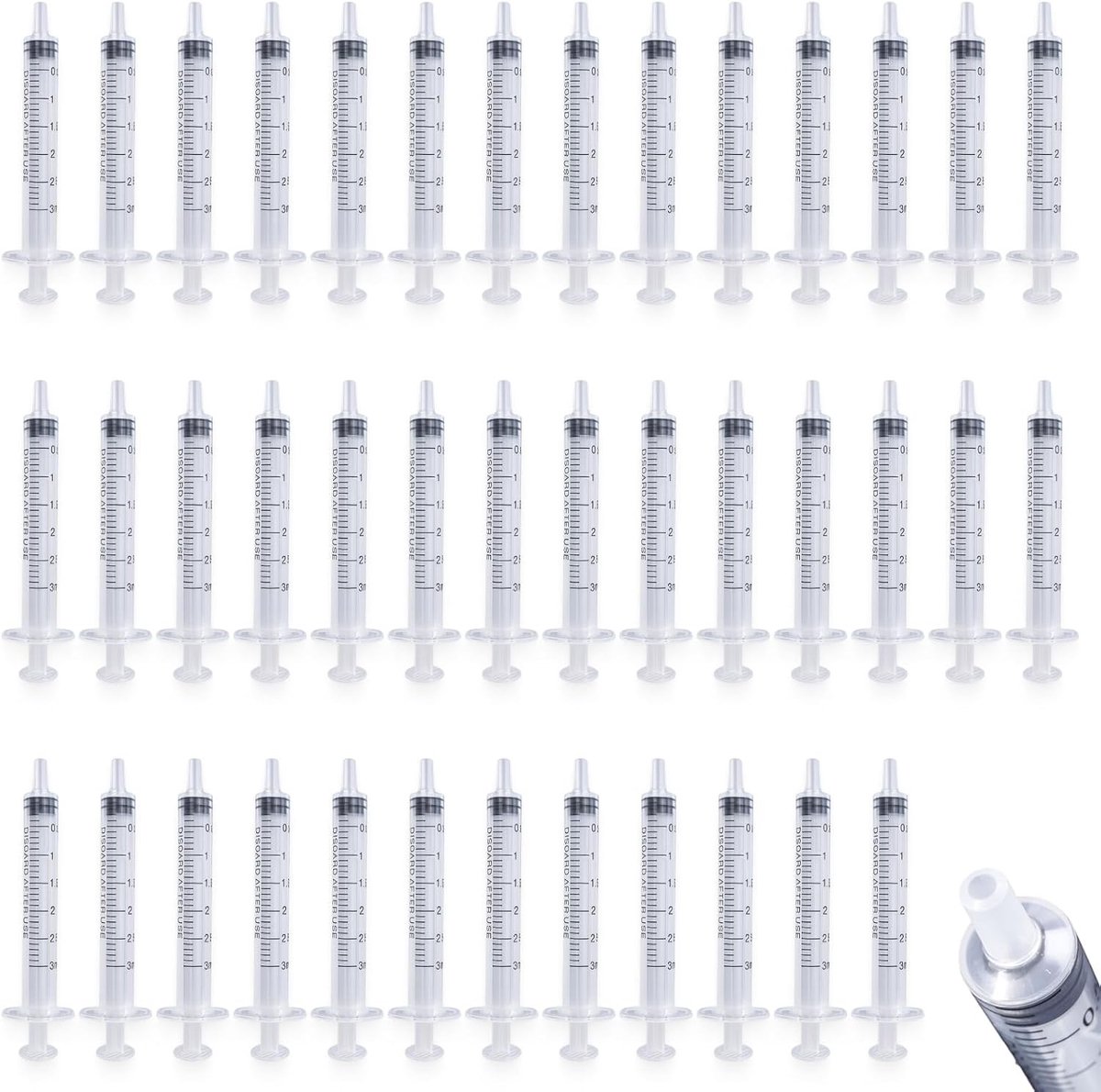 Luer Lock spuiten 50 stuks, 2 ml en 3 ml, steriel verpakt, ideaal voor laboratoria, epoxyhars, en ambachtelijke projecten