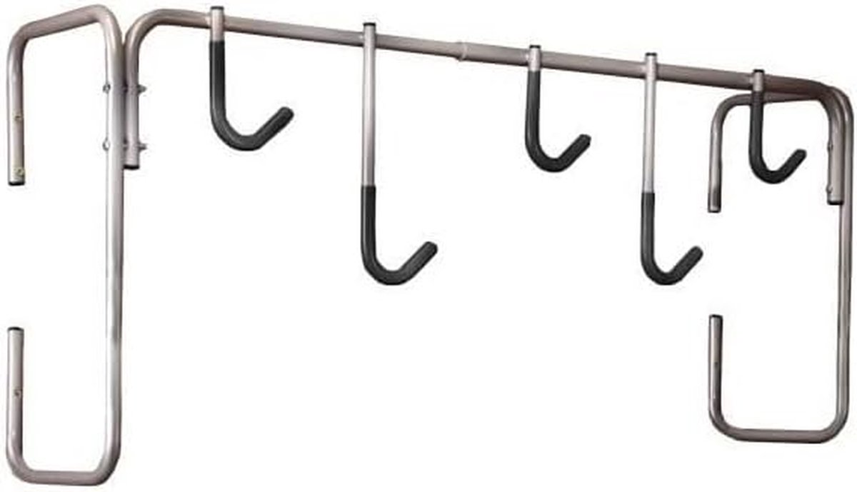 Fietsendrager 5 fietsen - Fietsrek - Fietsen opbergen - Verticale opslag - 128 x 34 cm - Zilver