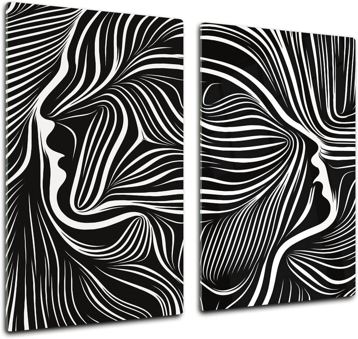 Glazen Kookplaatafdekking - Snijplank Werkblad - Keuken Beschermen - Breukvast Gehard Glas - 2x 30x52 cm - Human soul