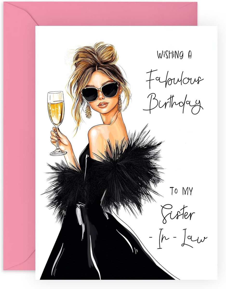 Fantastische verjaardagskaart - schoonzus - cadeaus voor zus - haar - dames - vrouwen - familie - fantastisch en mooi - wordt geleverd met leuke stickers