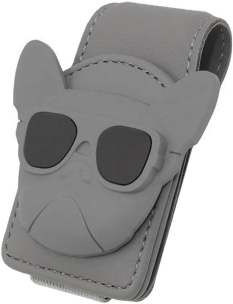 Grijze Bulldog Brilhouder met Magnetische Bevestiging - Uniek en Schattig Cadeau voor Familie en Vrienden, Ideaal voor Auto en Thuis