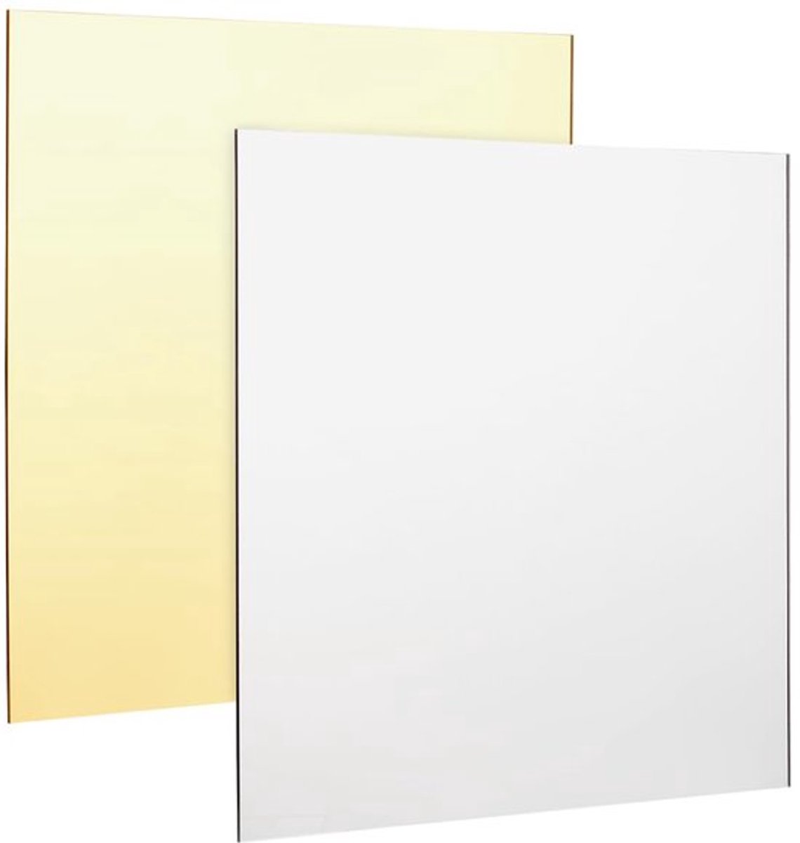 Acryl Spiegelvellen 30 x 30 cm - 2 Stuks in Goud en Zilver - Glanzend en Ondoorzichtig