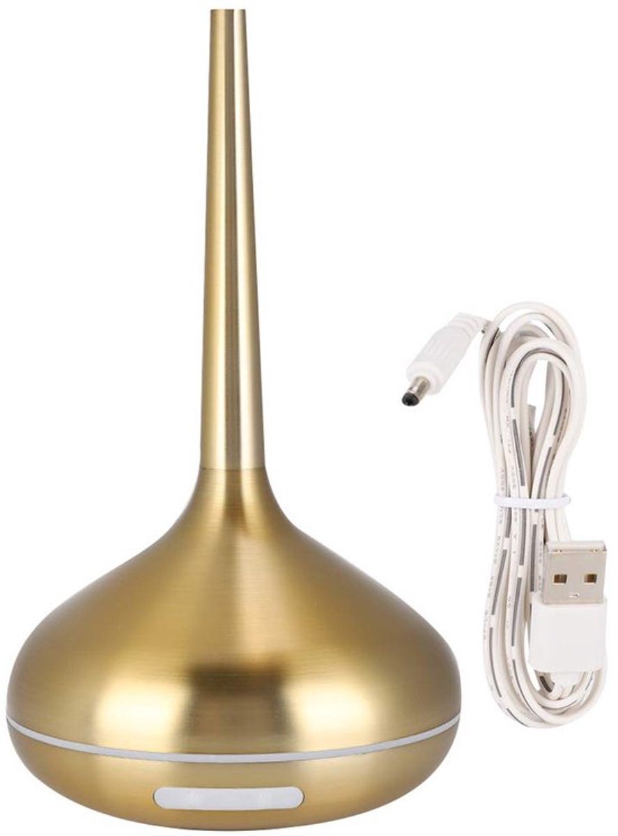 Gouden diffuser, 120 ml luchtbevochtiger, aromatherapie diffuser, 7 kleuren led nachtlampje, luchtbevochtiger goud